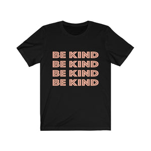 women's black graphic tshirt with "be kind" on front